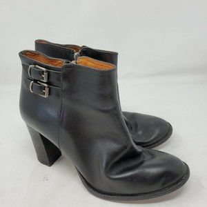 Madewell Size 9 Reid Boot Black Ankle Buckle Heel Bootie Leather Classic Minimal